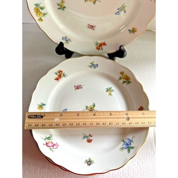 4 Hutschenreuther Mirabell Maria Theresa Porcelain Floral Salad Plates 7.5" - Picture 2 of 5